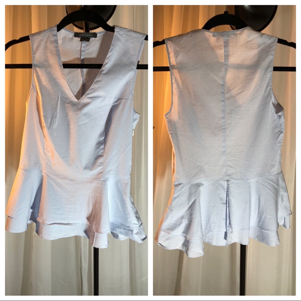 Peplum Pin Stripe Blouse XS